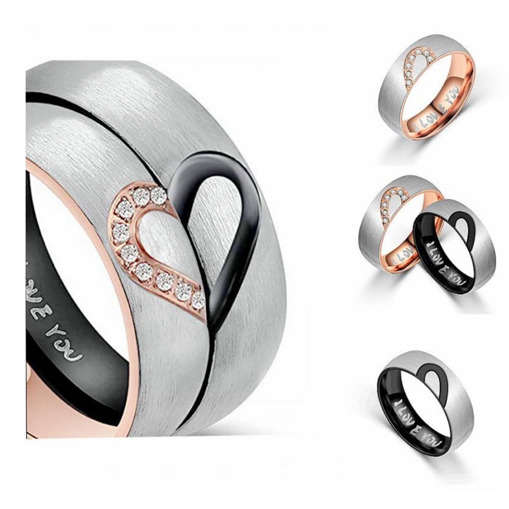 New Ring Set stainless steel extremely detailed I Love You ❤️